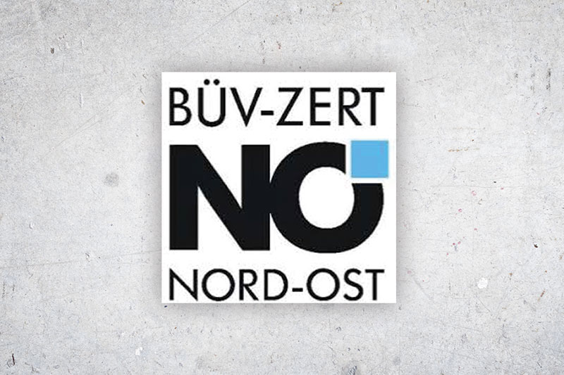 Zertifikat - ISO 9001:2015 - von der BÜV-Zert Nord-Ost GmbH